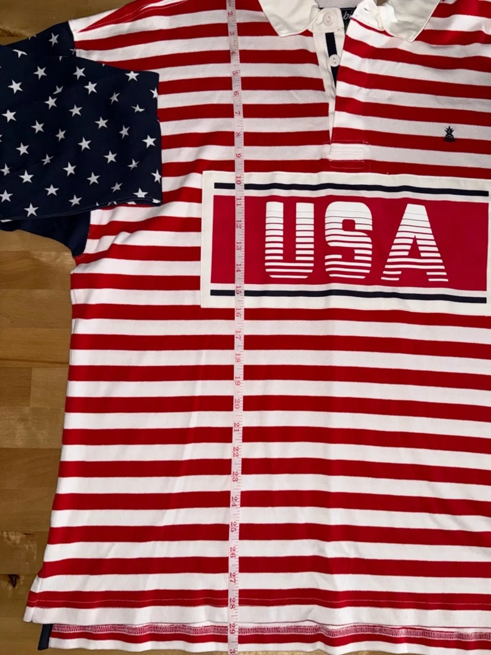 chubbies USA Striped Rugby Shirt Patriotic Stars & Stripes LS Polo Large NWT - Picture 4 of 7